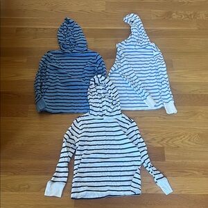 THREE crewcuts stripe hooded shirts
